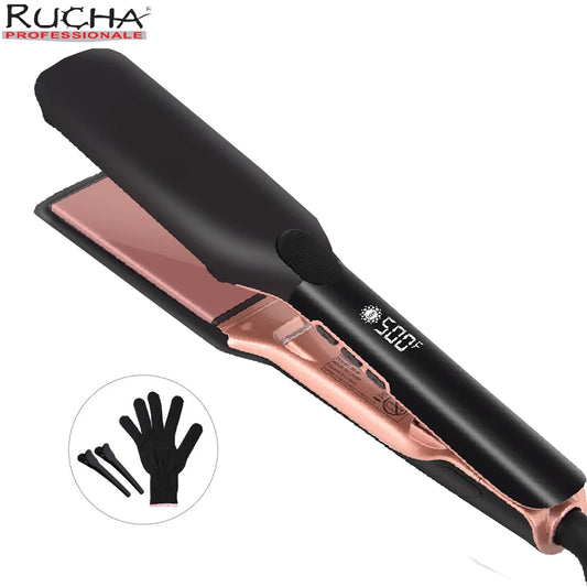 Hair Straightener  Wide Plate Plasma Ions for Keratin Treatment Frizzy Hair Recovers Damaged